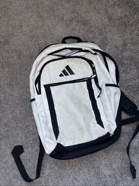 adidas White and Black Men’s Logo Backpack